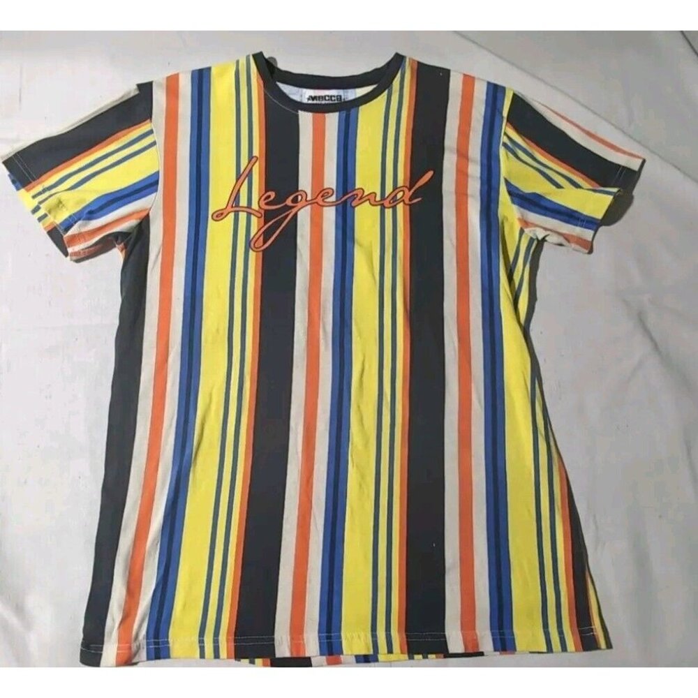 Y2K Mecca Mens XL Legend Stripped Multicolor Tshirt
